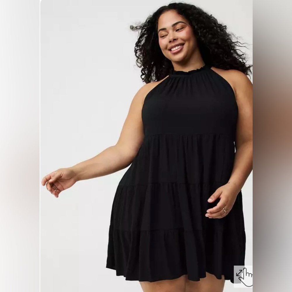 Torrid Mini Crinkle Gauze Tiered Dress